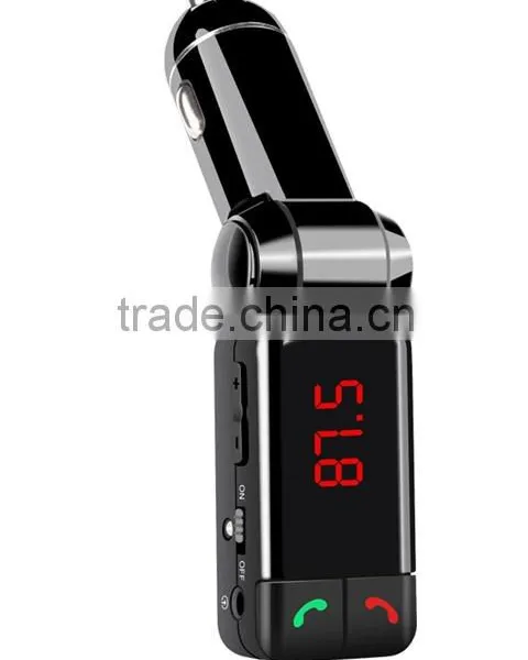 Automotive Bluetooth FM Transmitter With a Hands-free Car MP3 USB FM Transmitter Dual USB Car Charger