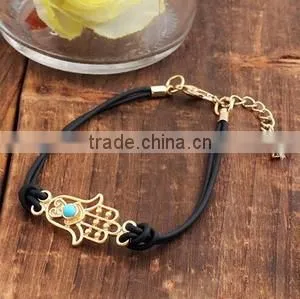 2014 Color Tiny Leather Bracelet, Crystal Rhinestone Bracelet, Leather Rhinestone Bracelet, photo-2