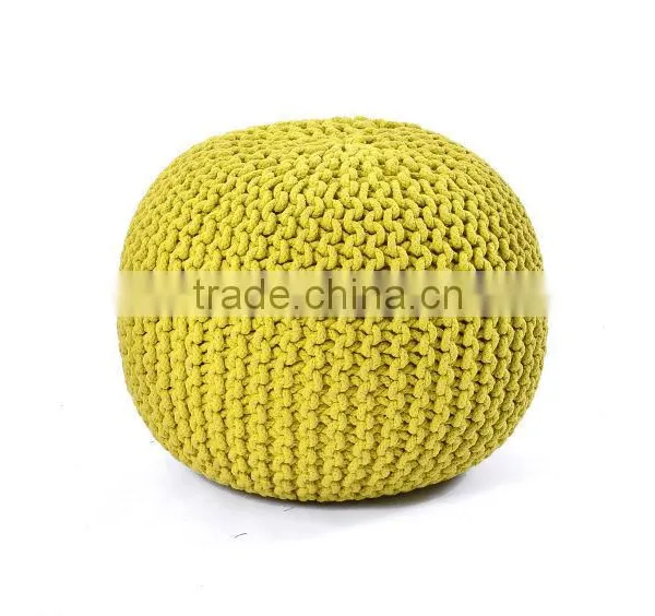 Natural Fibres Luxury Hand Knitted Knit Woven Pouf