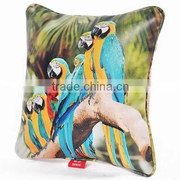 Parrots Leather Decoration Pillows Case With Insert 30cm photo-2