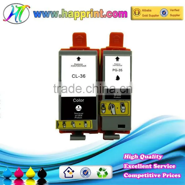Printer Consumable Manufacturer Wholesale Ink Cartridge PGI-35 CLI-36 Compatible Ink Cartridge for Canon