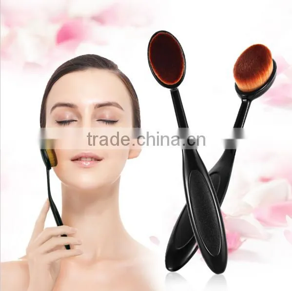 2016 Hot Sale Nylon Oval Tooth Brush Shape Make up Brush for Cosmetic and Foundation Brush
