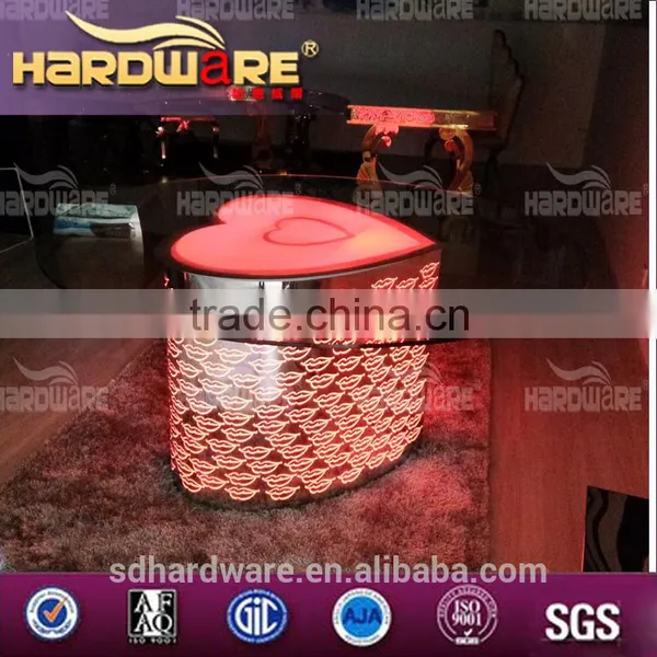 New Model Led Bar Table,glass Round Led Light up Wedding Table photo-3