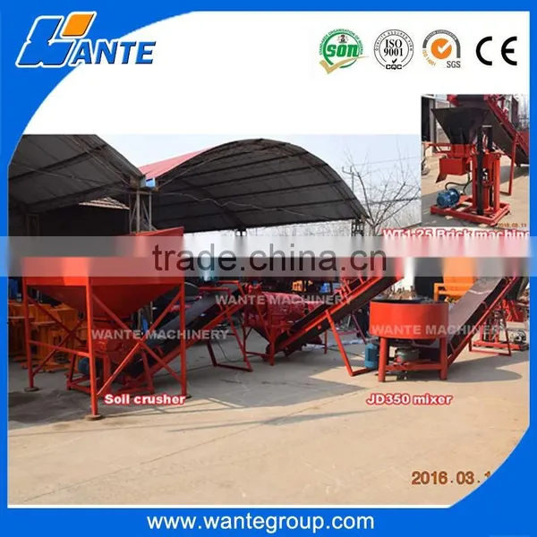 Low Price Hot Sale WT1-25 Soil Clay Interlocking Bricks Making Machine Production Line photo-2