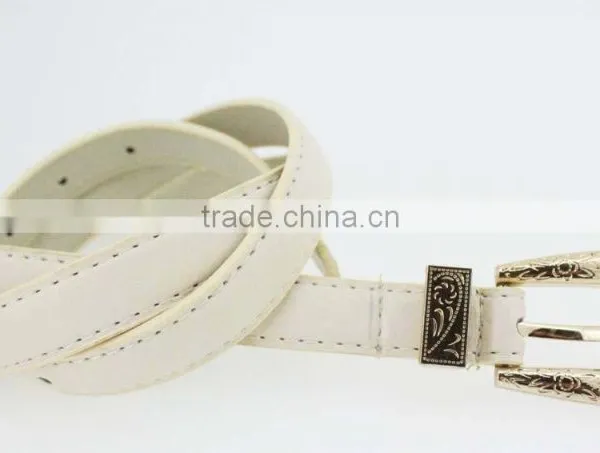 2015 Fashion Dress PU Leather Belt With Shiny Gold Buckles in YiWu Factory photo-5