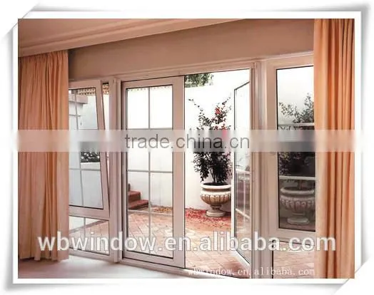 Energy Saving Double Glass Plastic/Vinyl Profile Casement Doors With Grilles photo-6