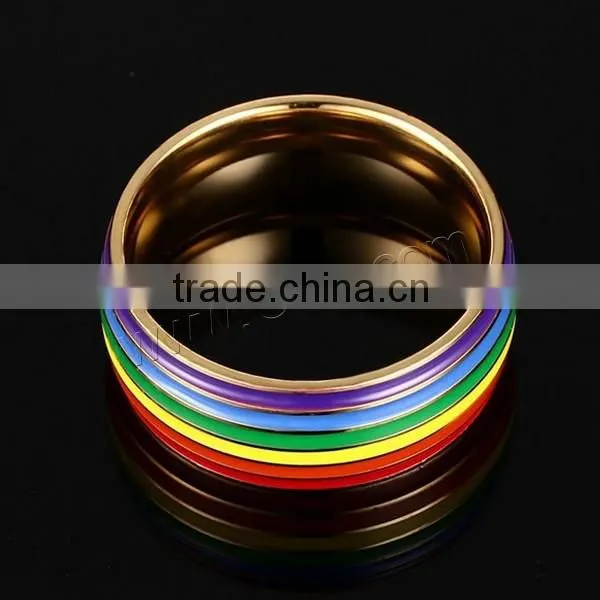 Epoxy Sticker Colorful Fashion Stainless Steel Finger Ring photo-2