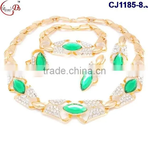 CJ1185-2 Hot Sell Fashion Good Quality 18k Dubai Gold Jewelry Set for Party photo-2