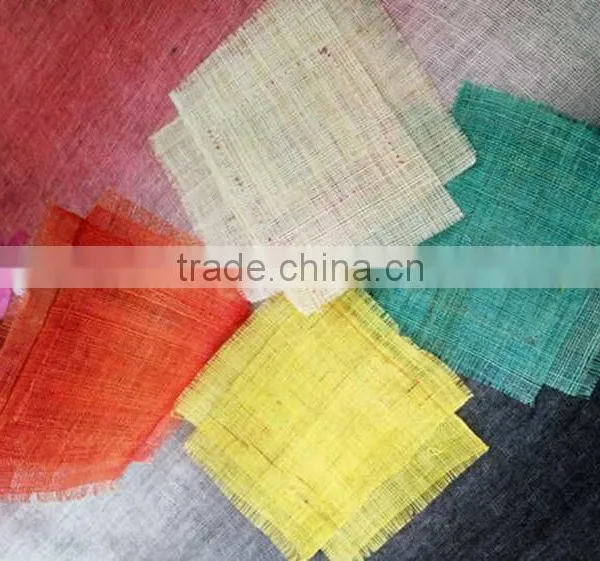 Double Layer Ramie Fabric Coaster With Embroidery At Center photo-2