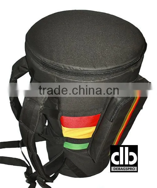African Djembe Drums Gig Bags Pro Nylon Black Rasta Stripe photo-4