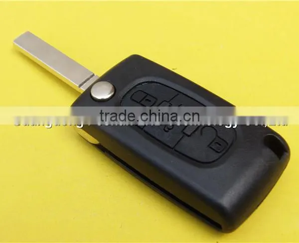 Folding Flip Remote Key Shell Case Fob 3 Button for Peugeot 307 With Battery Place photo-4