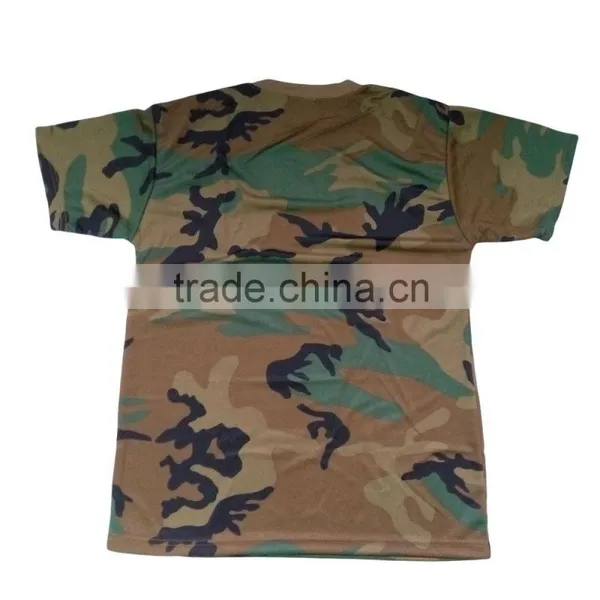 Military Woodland Camouflage Polyester t Shirt Quality Choice photo-2