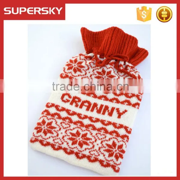 C1544 Sweater Knitted Red Hot Water Bottle Cosy Cover