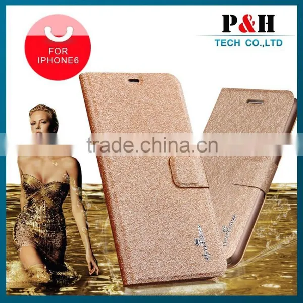 Golden Leather Wallet Case for Iphone 6 Wallet Case photo-2