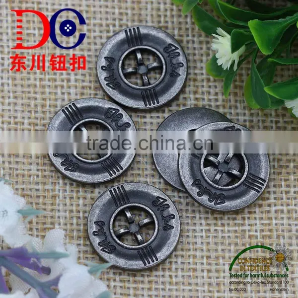 Silver Metal Two Eyes Sew Button,Metal Buttons for Jackets photo-4