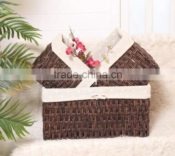 Multifunction Natureal Weaving Storage Basket With Linning Customize photo-4