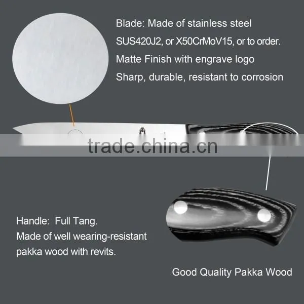 Stainless Steel Blade 3cr13 Black Slicing Knife photo-2