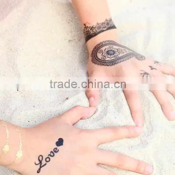 Martial Arts Fans Black Water Transfer Temporary Bridal Lace White Sexy Durable Tattoo Sticker photo-6