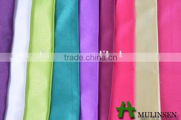 Shaoxing Mulinsen Textile Highly Soft Handfeeling 100% Polyester Dyed Satin Fabric Colour photo-6