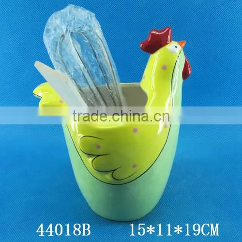 Wholesale Cock Design Ceramic Utensil Holder for Easter photo-5