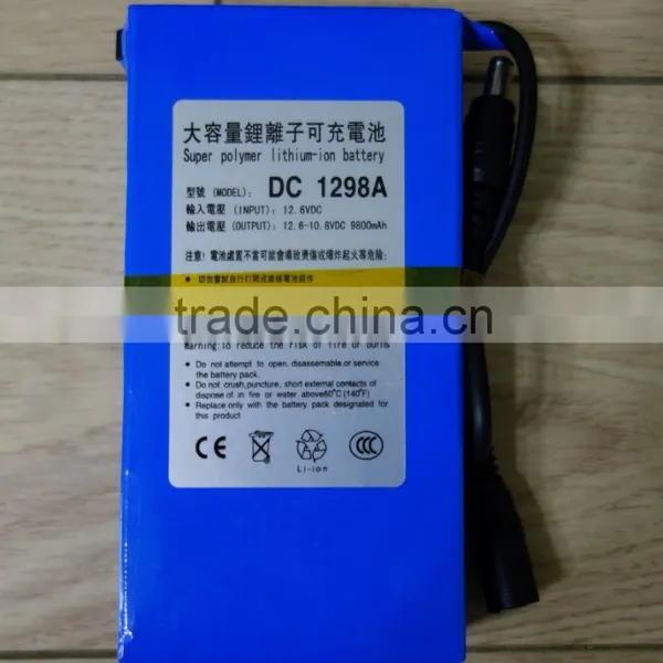12V 9800MA Lithium Battery / Rechargeable Li-ion Battery / Lithium Ion Battery
