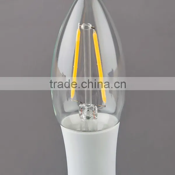 Haining Candle Light Vintage Led Filament Bulb C35 2w Color Plastic Light Source 2W E14 110V photo-3
