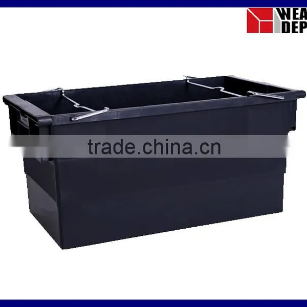 N-7440/350B - Stack Nest Black Plastic Container With Bars photo-2