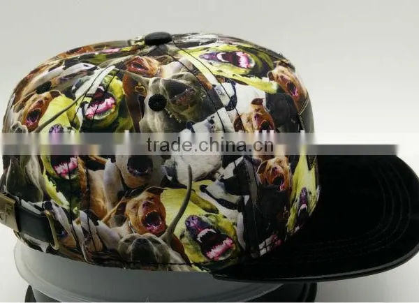 2015 Trendy Fashion Wolf Sublimation Snap Back Golf Cap