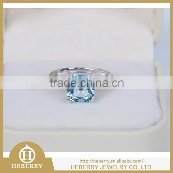 Genuine Blue Topaz & .925 Sterling Silver Ring Jewelry Wholesale Silver Jewelry photo-2