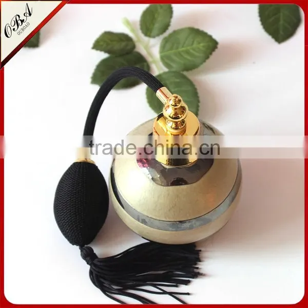 Handmade Luxury European Style Creative Air Bag Golden Glass Perfume Bottle,Round Empty Gasbag Spray Glass Bottle 100ml photo-5