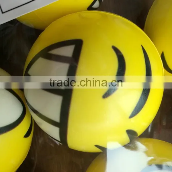 High Quality Hot Sell Mini PU Ball Toys With Emoji Printing Play Ball Yellow Ball Toys For Kids Children photo-3