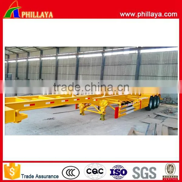 High Quality Truck Trailer 3 Axle 60 Ton Flatbed Container 20ft 40ft 53ft Trailer Container for Transport photo-5