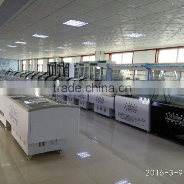 2016 High Quality Commercial Glass Top 568L/618L/818L Meat Freezer Seafood Display Freezer for Supermarket Fish Display Cabinet photo-5