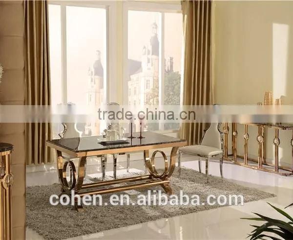 2016 Hot Sell Deluxe Living Room Stainless Steel Entrance Table in Golden Color F818G photo-3