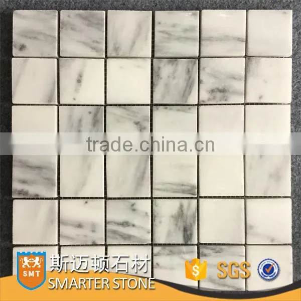 Yellow Fantasy Chinese Marble Square Mosaic 48x48 mm on Mesh photo-4
