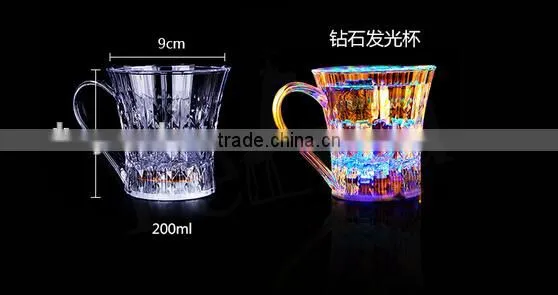 2016super Deal Creative Flash Luminescence Induction Octagonal Glow Cup Luminous Cup for Celebration Club Bars Free Shipping photo-2