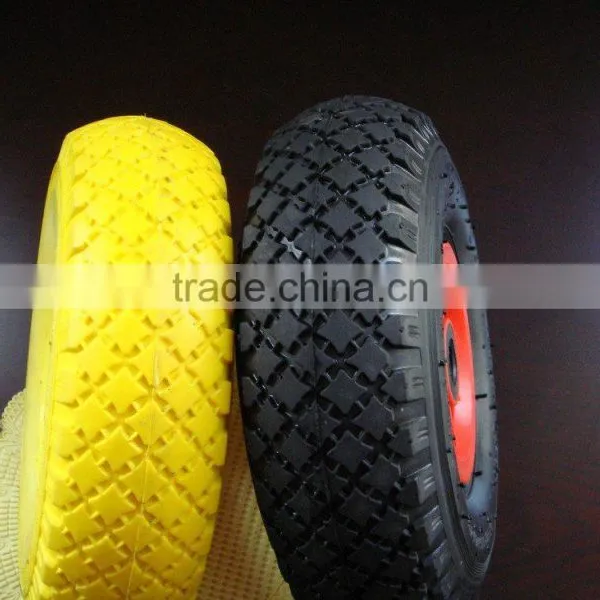 Solid PU Foam Wheel 3.00-4, PU Solid Wheel Barrow Tire 300-4 With Plastic Rim photo-2