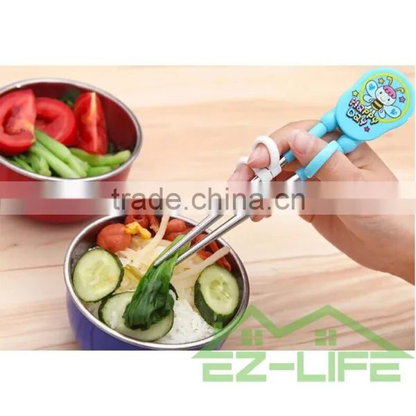 Korean Stainless Steel Baby Faltware Sets Training Chopsticks and Spoon photo-2