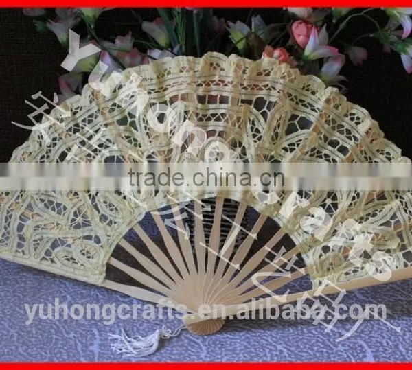 Beautiful Lace Bamboo Fan for Ladies