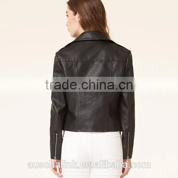 New Arrival Pakistan Style Girls Short Leather Jacket Made in China 2016 photo-3