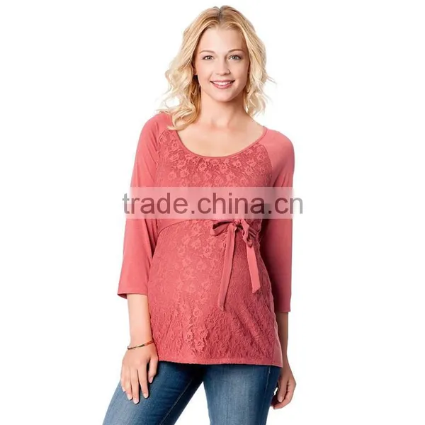 Hot Sale Cheap Pregnancy Cotton Blouse Wholesale Maternity Clothing photo-3