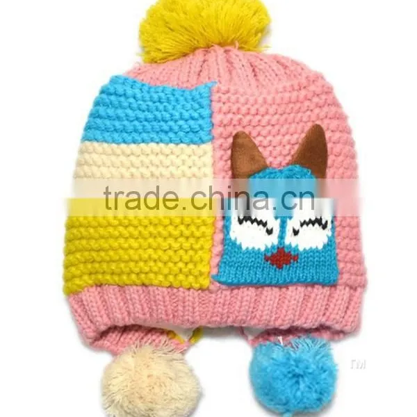 Fashion Baby Knitting Hat Winter Hat With Pompom photo-4