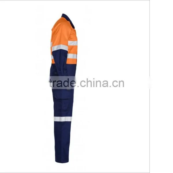 Custom Cotton/Nylon Hi Vis Safety Coverall Workwear For Men photo-3