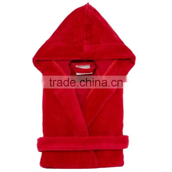Kids Velour Hooded Bathrobe photo-5
