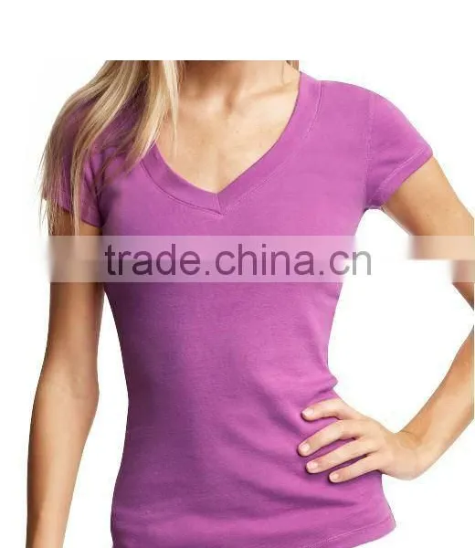 Blank Deep V Neck t Shirt for Womens