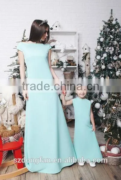 2017 Hot Selling Mother And Daughter Matching Dresses Baby Long Frocks Prom Dress Long Party Frock Designs photo-3