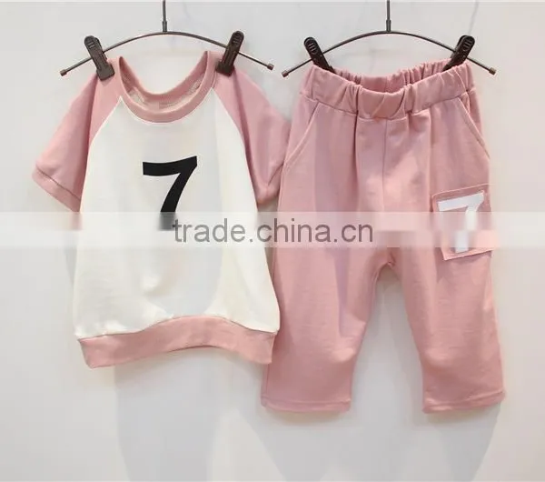 Hot Sale Kids Wear,knit T-shirt+pants Girls Boutique Summer Outfits Children Summer Clothes Set photo-2