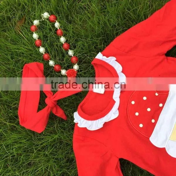 Girls Christmas Dress Kids Ruffle Dress Girls Christmas Red Dress Girls Long Sleeve Dress With Necklace and Headband photo-5