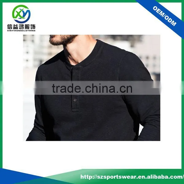OEM Custom Mens Long Sleeve 100% Cotton Soft Tee Shirt Sports Wear Button up Shirt photo-4