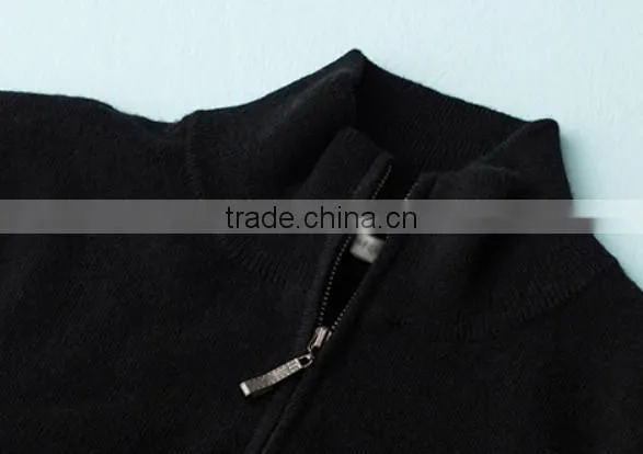 Mans High Quality Zipper Colloar Knitted Pattern Pullover Sweater With Wholesale Price photo-5